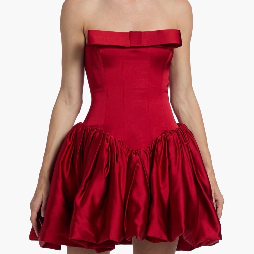 AMUR Strapless Red Cocktail Dress - Picture 2 of 6